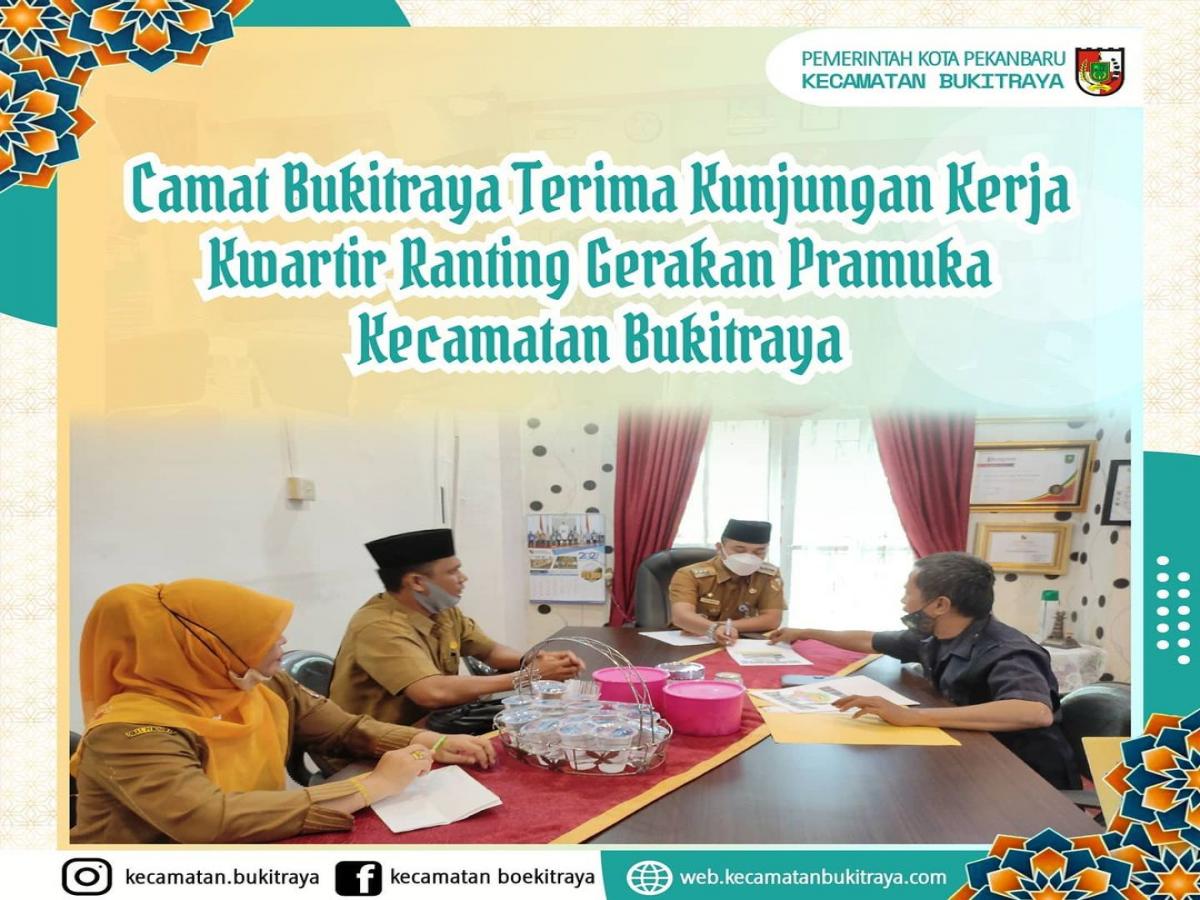 Camat Bukitraya Terima Kunjungan Kerja Kwartir Ranting Gerakan Pramuka Kecamatan Bukitraya.